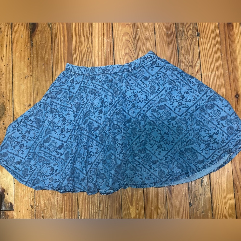 Denim Skater Skirt With Pockets Size M